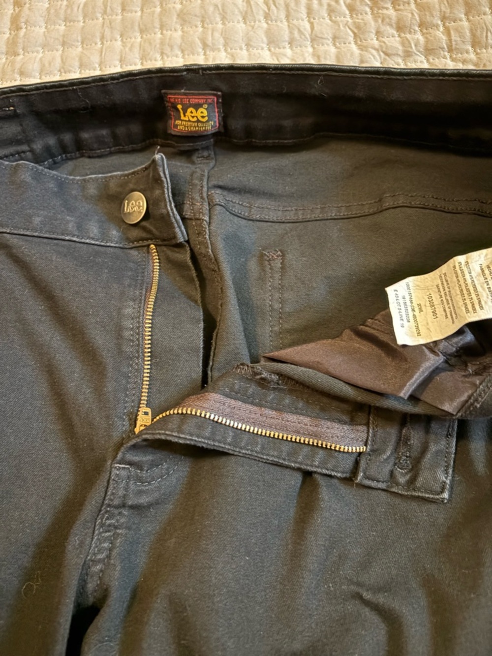 Lee Black Jeans with Gold Hardware Label Detail